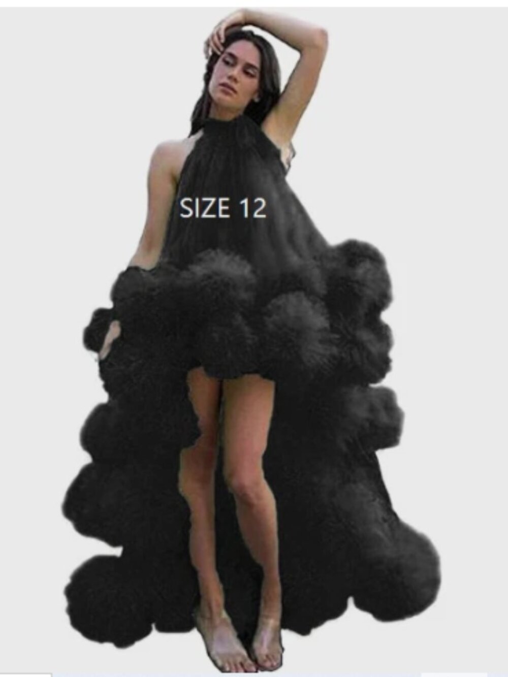 Women's Halter Prom Dress Ball Gowns Puffy Tulle High Low Formal Evening Party